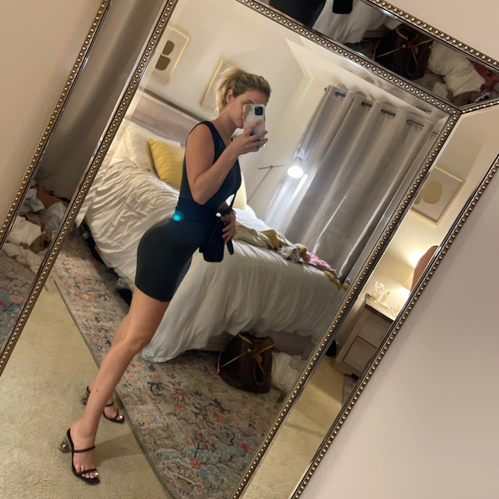 David Lerner bodycon dress green and black